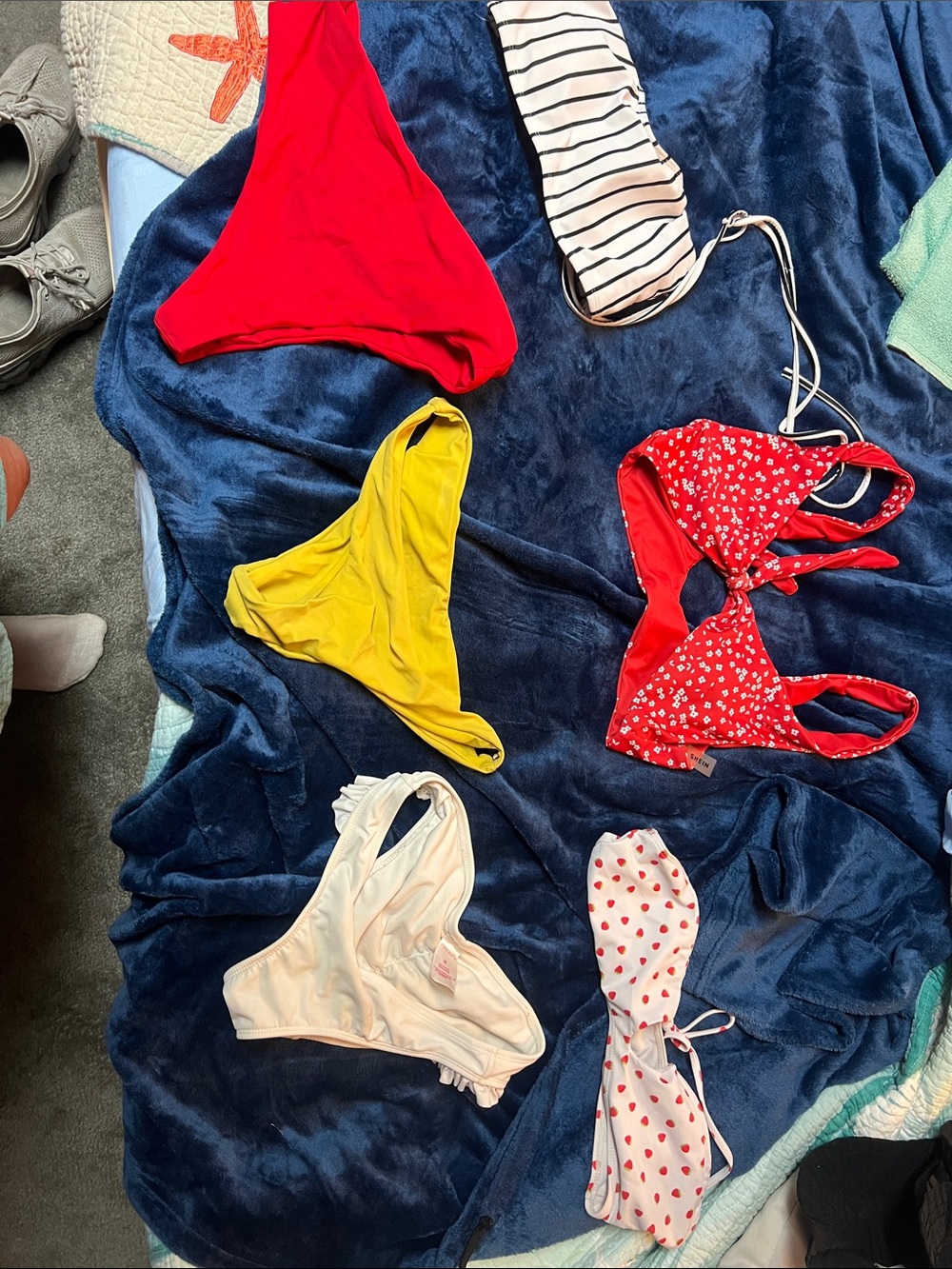 Mixed Women's Bikini Swimsuit Lot - Red, Yellow, White, Pink